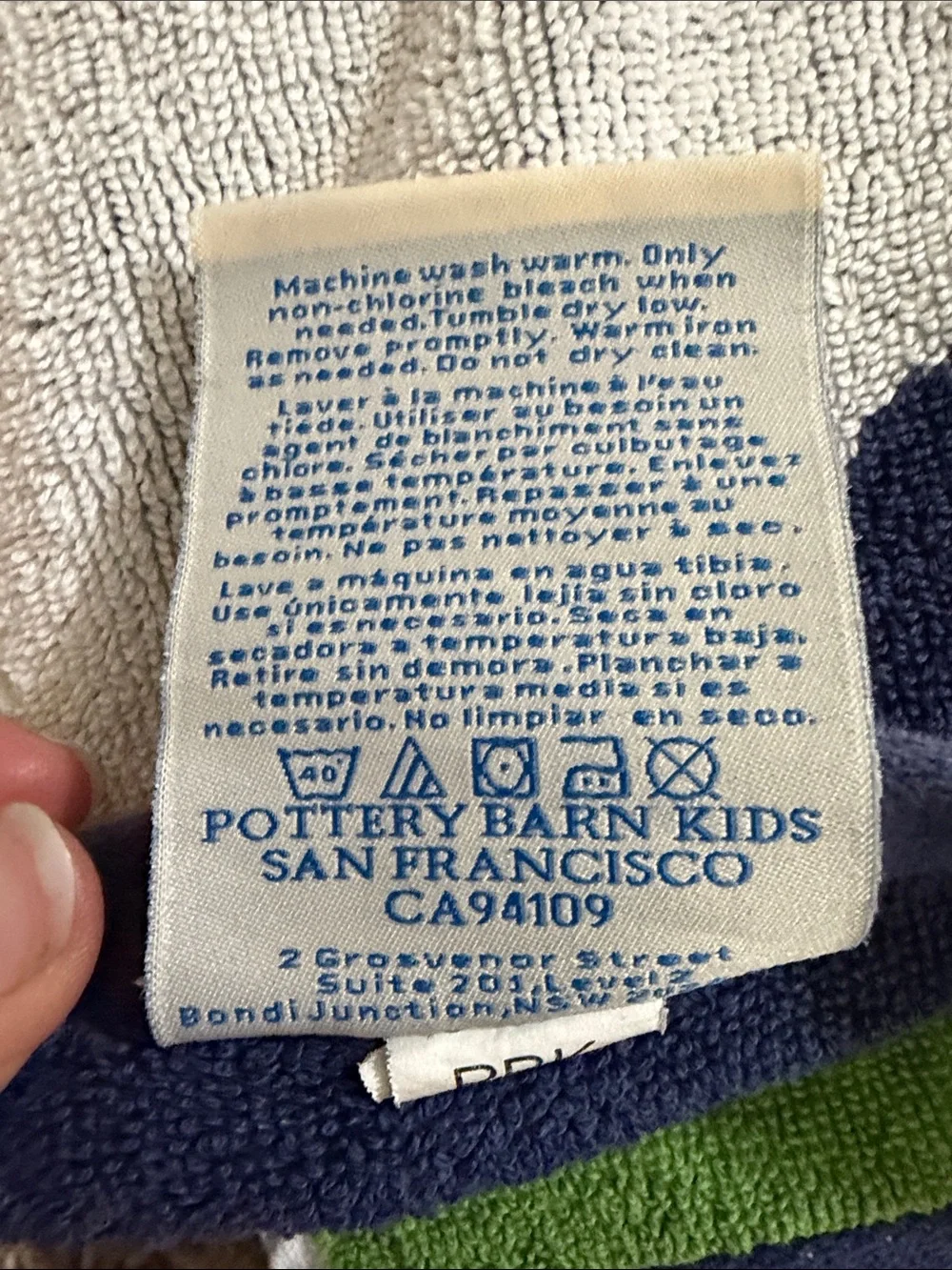 Pottery Barn Kids Blue, Green & Teal Alphabet Animal Towels